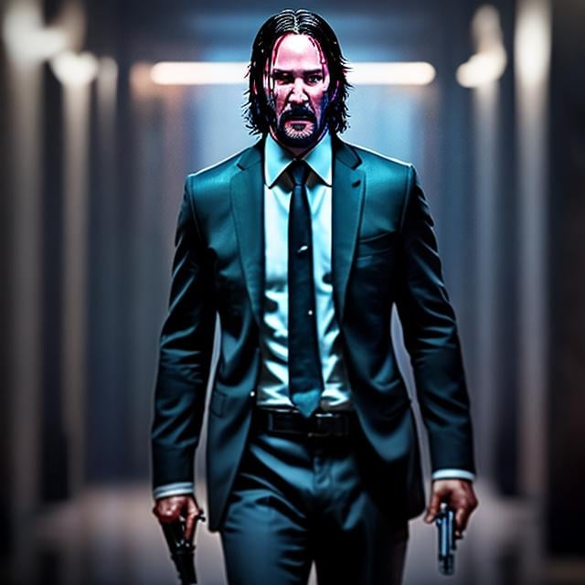 Prompt: John Wick holding a gun