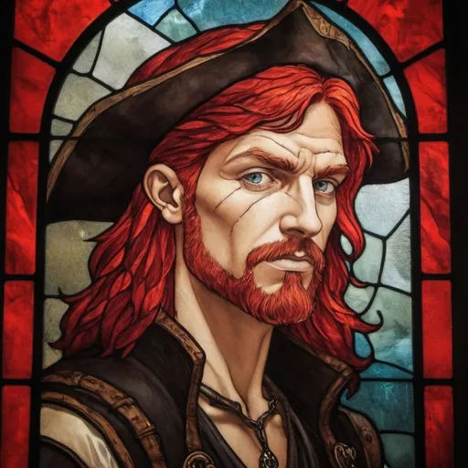 Prompt: male red hair pirate