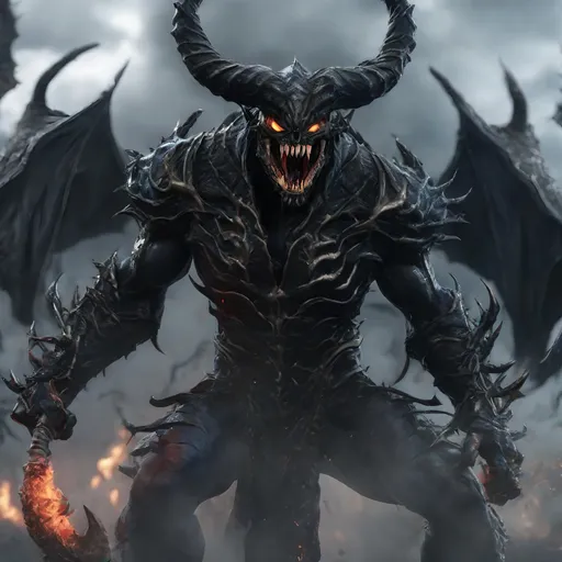Prompt: Death Knight with a Venom mouth (Venom movie), with horns forward on his forehead, fire eyes, Hyperrealistic, sharp focus, Professional, UHD, HDR, 8K, Render, electronic, dramatic, vivid, pressure, stress, nervous vibe, loud, tension, traumatic, dark, cataclysmic, violent, fighting, Epic
