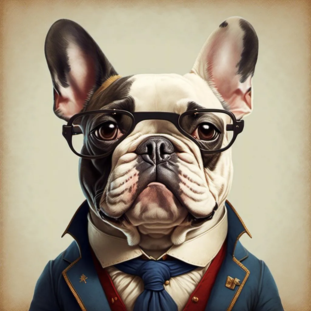 Prompt: <mymodel>French Bulldog as french philosopher. 