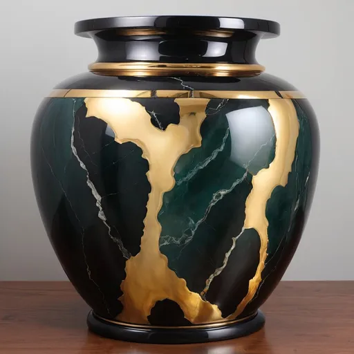 Prompt: giant Onyx and gold pot.