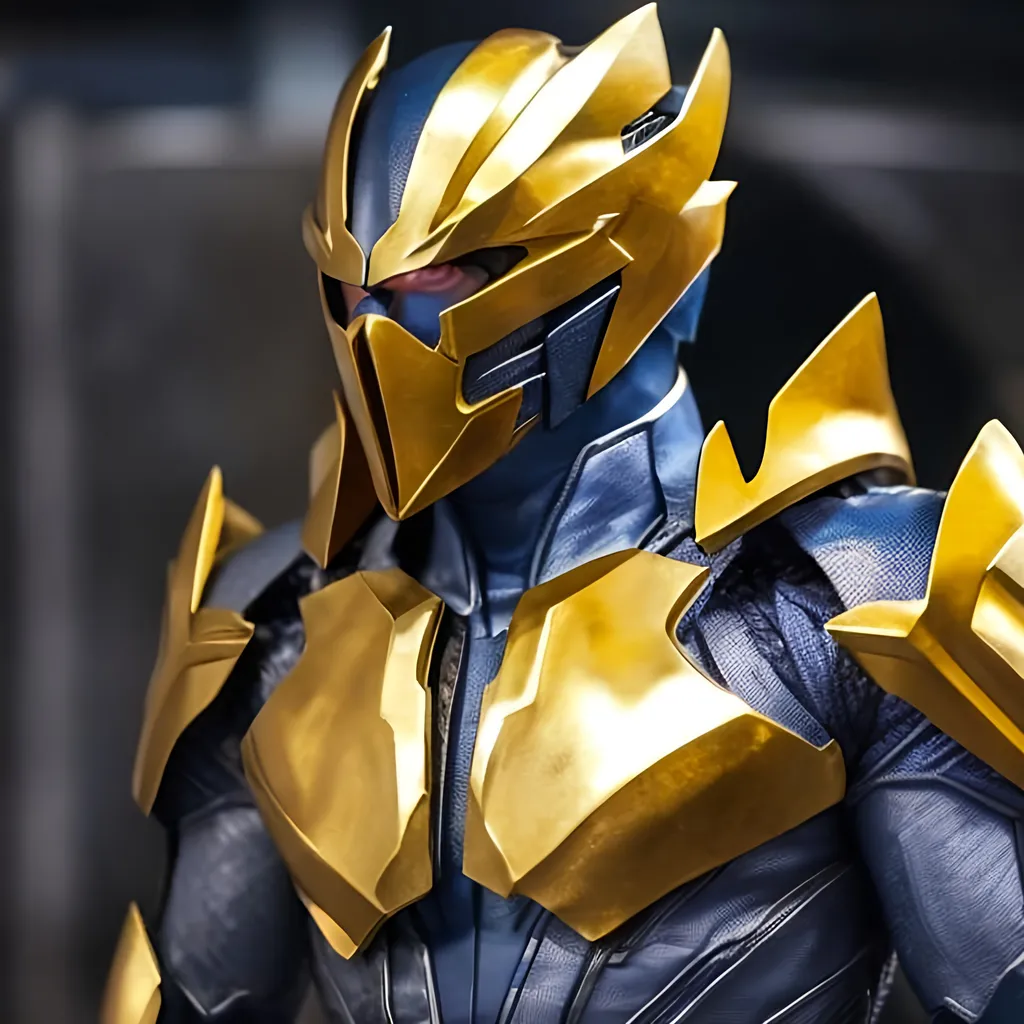 Prompt: Savitar the god of speed gold suit all colors crystal on his armor
