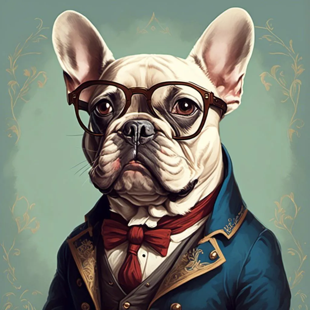 Prompt: <mymodel>French Bulldog as french philosopher. 