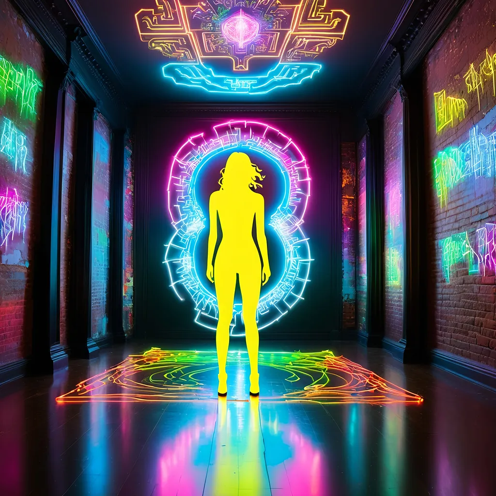 Prompt: electrified physical graffiti neon space body 