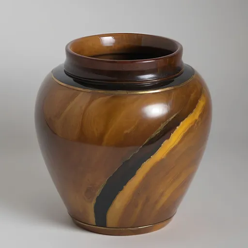 Prompt: Onyx and gold pot. Tigers eye.