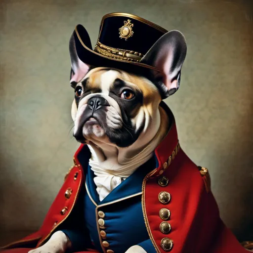 Prompt: <mymodel>French Bulldog as Napoleon. 