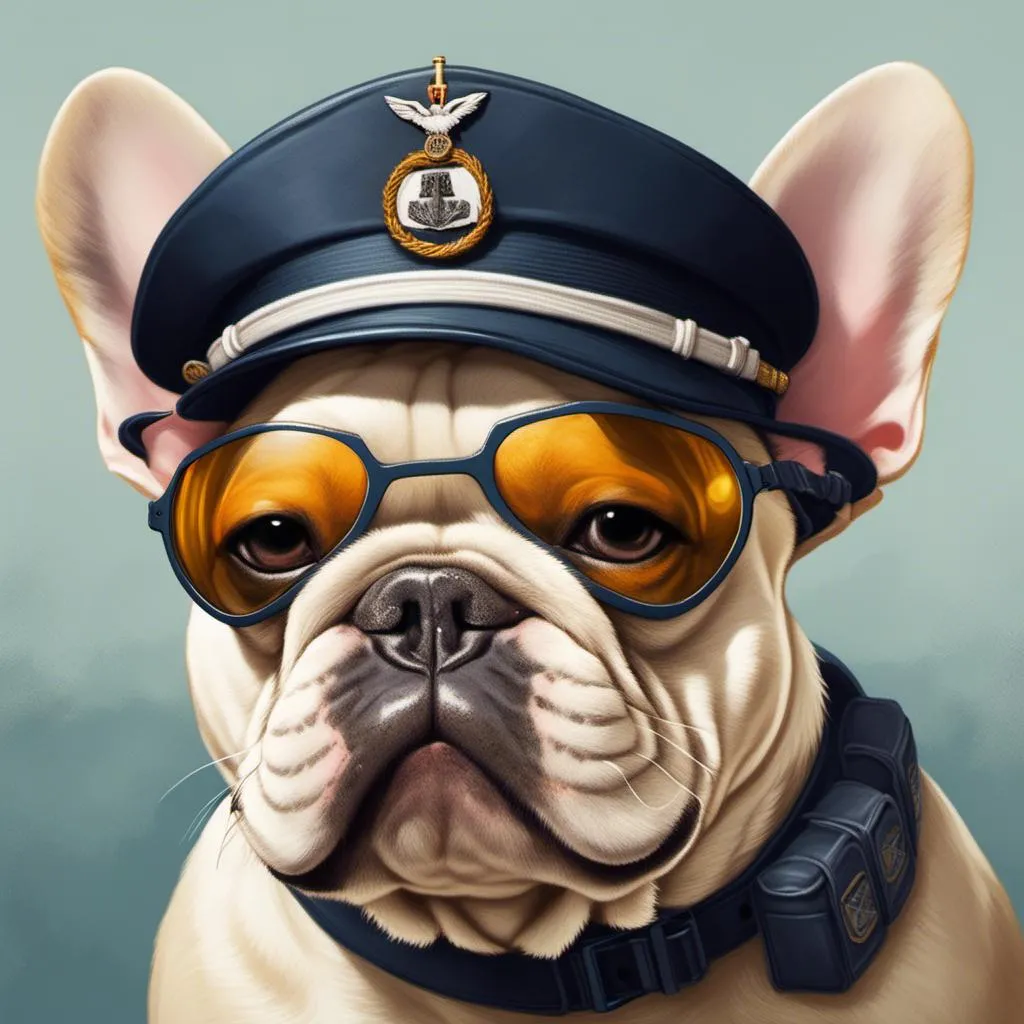 Prompt: French Bulldog <mymodel> in U.S. Navy seal style.