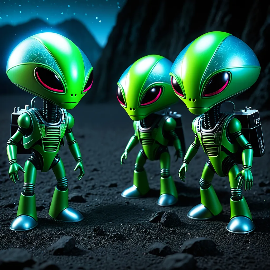 Prompt: Aliens from batteries not included.