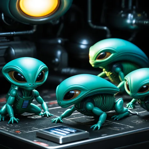 Prompt: Aliens from batteries not included.