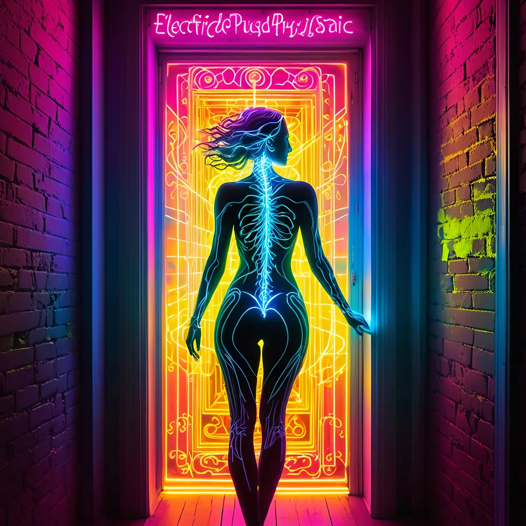 Prompt: electrified physical graffiti neon space body 