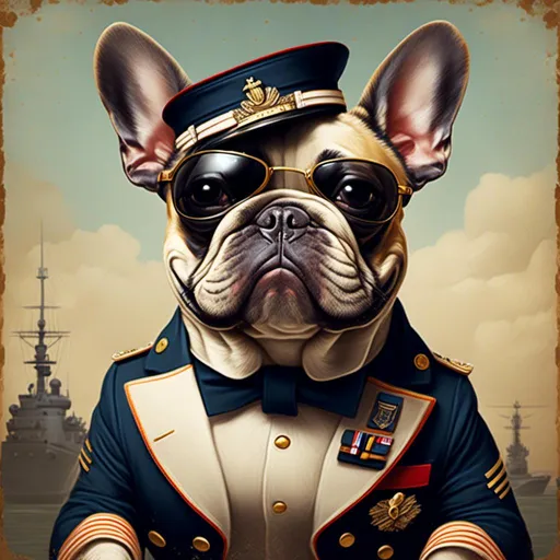 Prompt: French Bulldog <mymodel> in U.S. Navy seal style.