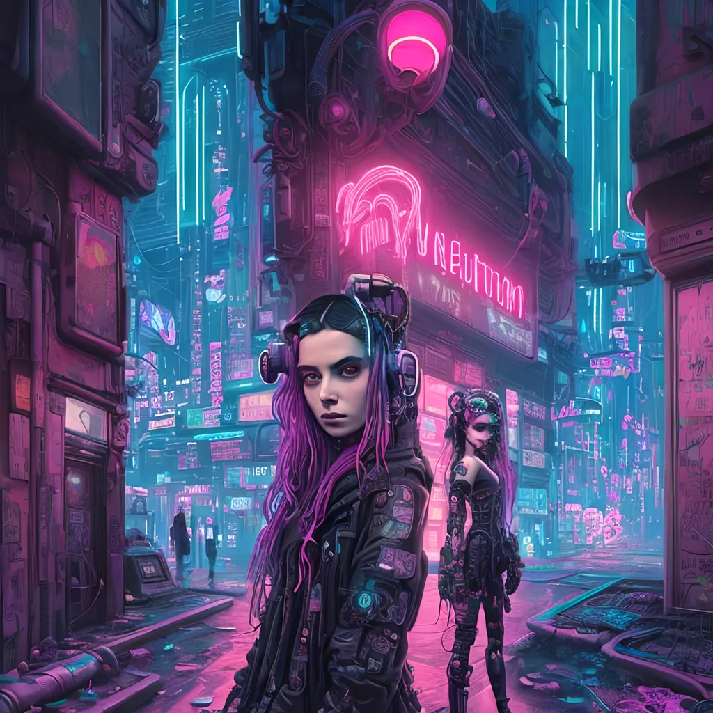 Prompt: A detailed portrait of a cyberpunk victorian pretty lady in a Futuristic Cityscape and Neon Pink Flamingo, Street Art, Graffiti Style, Bold, Digital Painting, Urban, Edgy, Colorful, 8K, Intricate Details illuminated by a neon sunset, by Alex Konstad, Tatsuya Ishida, and Patrick Brown, dramatic lighting, hyper-realistic details, with digital painting techniques, trending on Artstation, cinematic cinematic lighting.