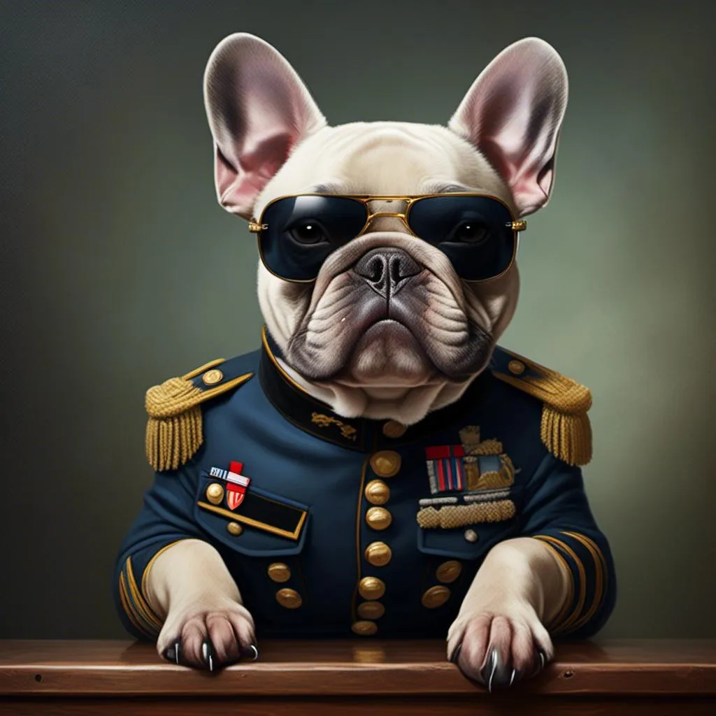 Prompt: French Bulldog <mymodel> in U.S. Navy seal style.