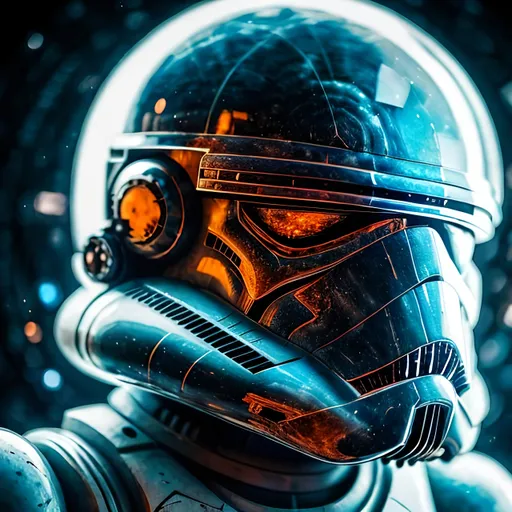 Prompt: "a mechanical Stormtrooper’s face encapsulated in a glass globe with streaks of power flowing outward to outer space sci-fi psychedelic art crisp details intricately detailed 8K resolution volumetric lighting masterpiece insanely detailed painting hyperdetailed Unreal Engine 5 by h.r. giger vlaho bukovac leonardo da vinci horror"
Weight:1   
"8k resolution holographic astral cosmic illustration mixed media by Pablo Amaringo"
Weight:0.9 