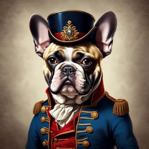 Prompt: <mymodel>French Bulldog as Napoleon. 