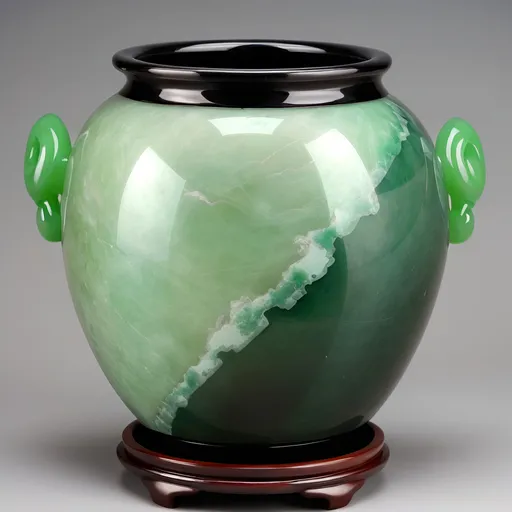 Prompt: Onyx and jade pot.