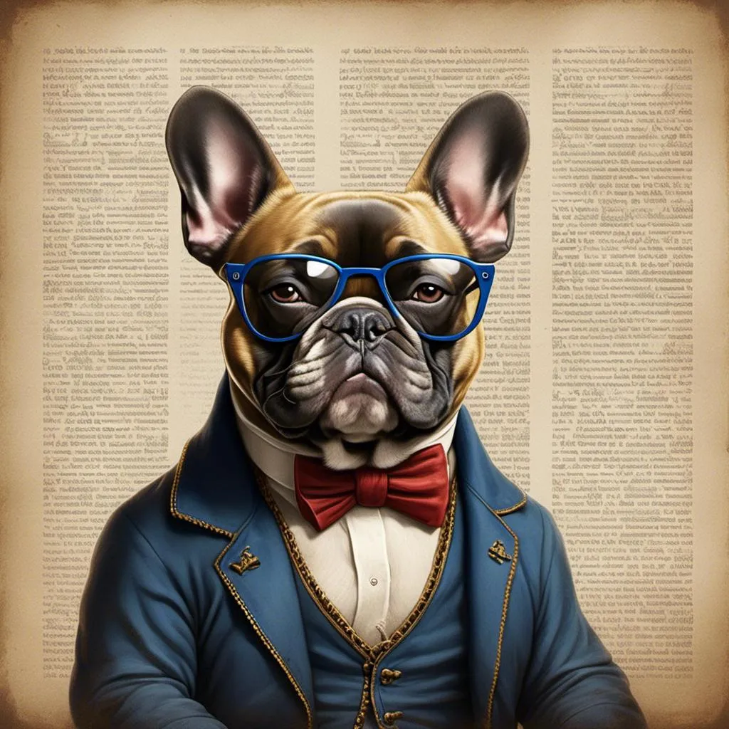 Prompt: <mymodel>French Bulldog as french philosopher. 