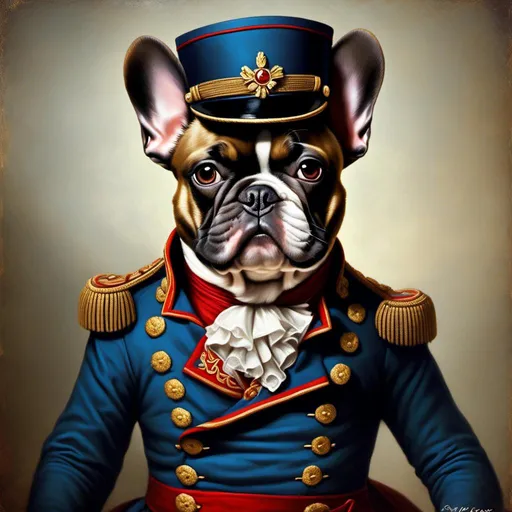 Prompt: <mymodel>French Bulldog as Napoleon. 