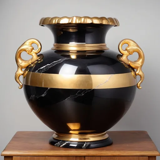 Prompt: giant Onyx and gold pot.