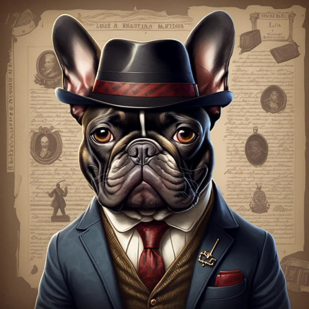 Prompt: <mymodel>French Bulldog as a mafioso.