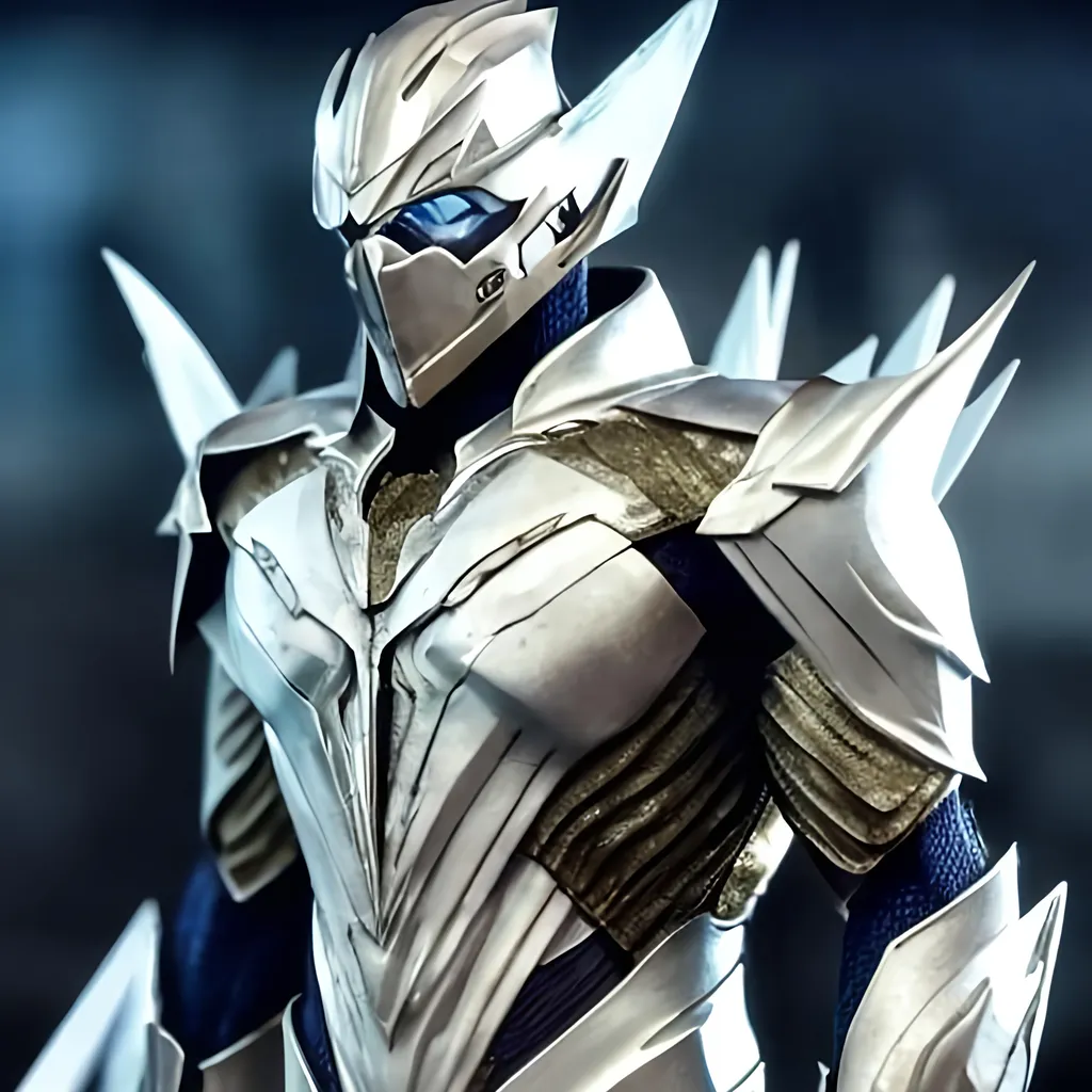 Prompt: Savitar the god of speed white suit all colors crystal on his armor
