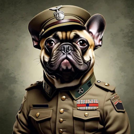 Prompt: <mymodel>French Bulldog as an army ranger.