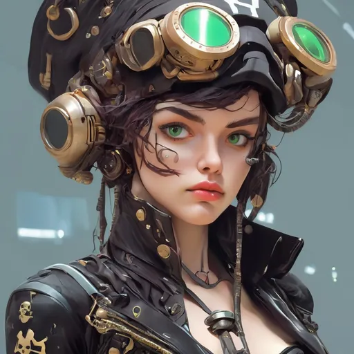Prompt: Futuristic pirate girl.