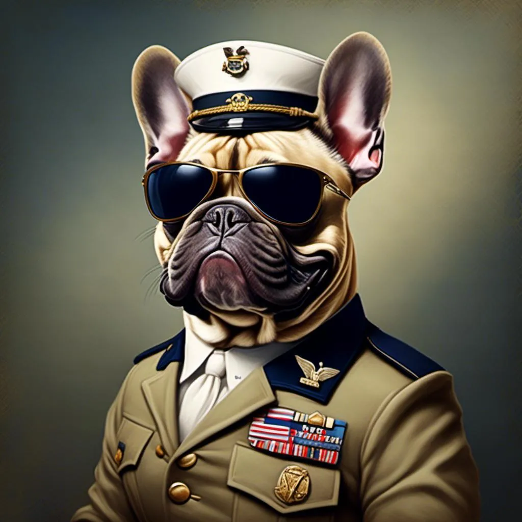 Prompt: French Bulldog <mymodel> in U.S. Navy seal style.