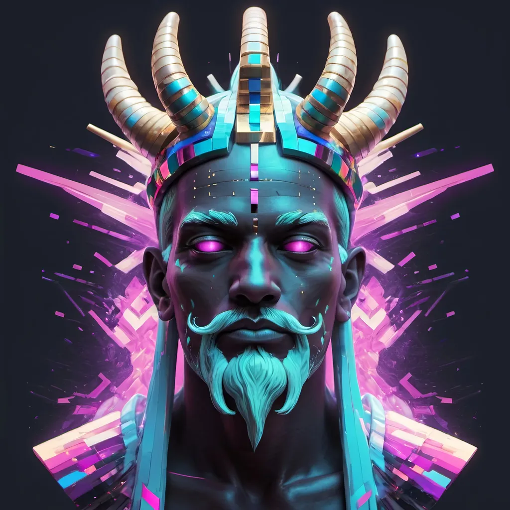 Prompt: Unicorn glitch god