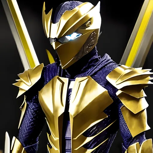 Prompt: Savitar the god of speed gold suit all colors crystal on his armor
