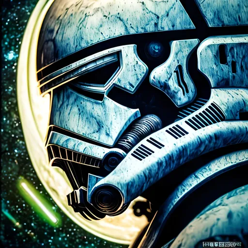 Prompt: "a mechanical Stormtrooper’s face encapsulated in a glass globe with streaks of power flowing outward to outer space sci-fi psychedelic art crisp details intricately detailed 8K resolution volumetric lighting masterpiece insanely detailed painting hyperdetailed Unreal Engine 5 by h.r. giger vlaho bukovac leonardo da vinci horror"
Weight:1   
"8k resolution holographic astral cosmic illustration mixed media by Pablo Amaringo"
Weight:0.9 