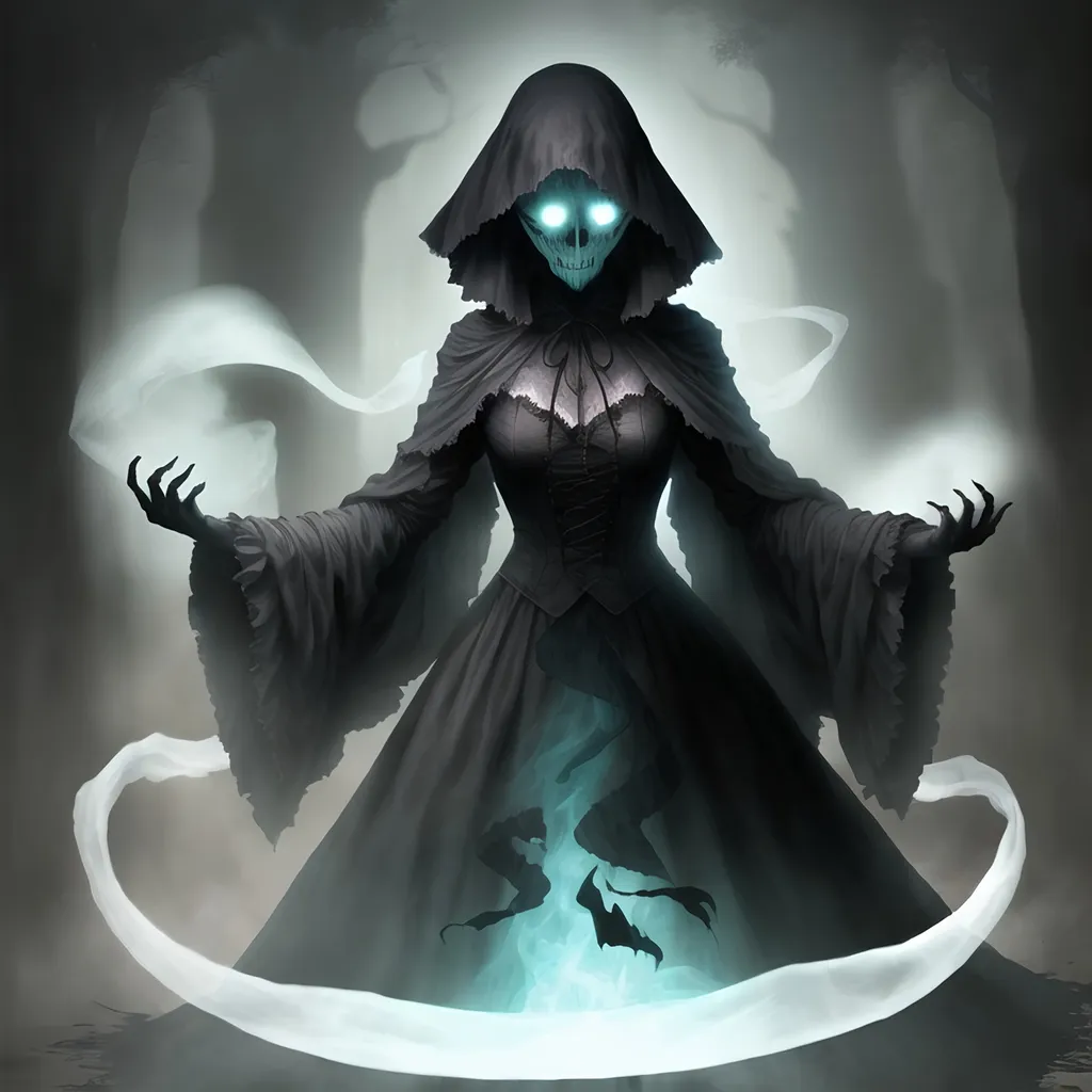 Prompt: Ghostly wraith of shadows