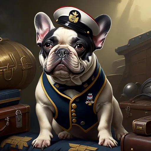 Prompt: French Bulldog <mymodel> in U.S. Navy seal style.