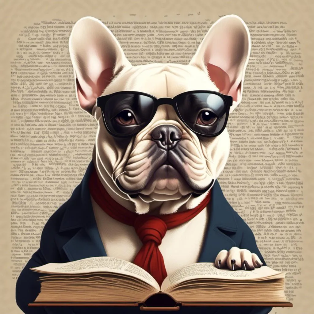 Prompt: <mymodel>French Bulldog as french philosopher. 