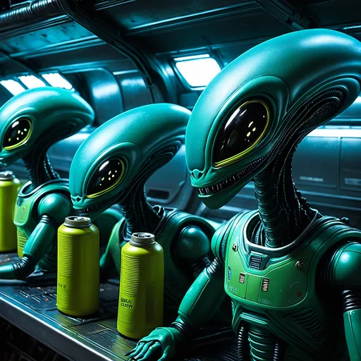 Prompt: Aliens from batteries not included.