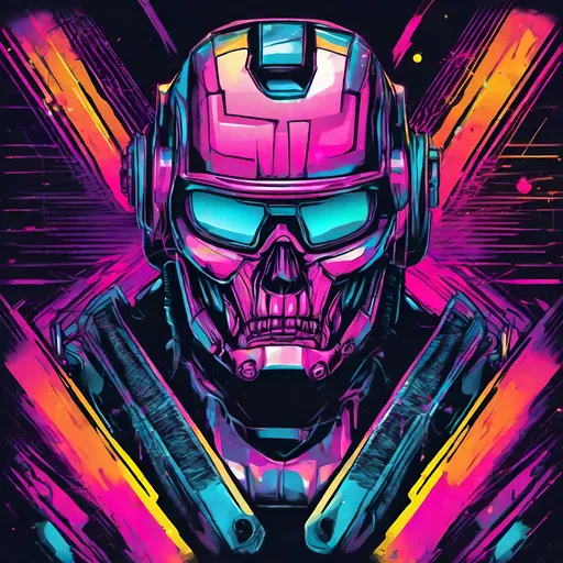 Prompt: Tshirt vector, terminatorgraphic, synthwave, vividcolors, detailed – – s 250 – – q 1