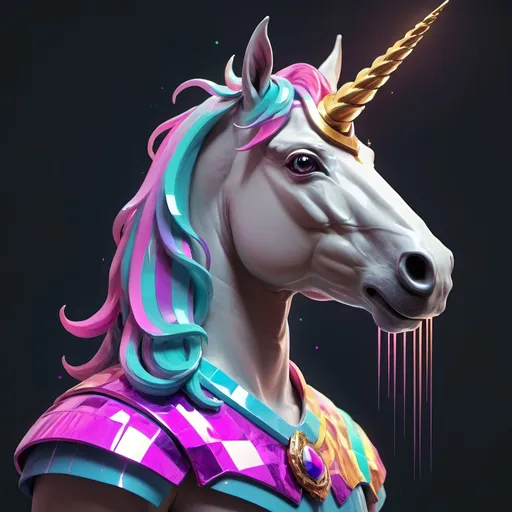 Prompt: Unicorn glitch god