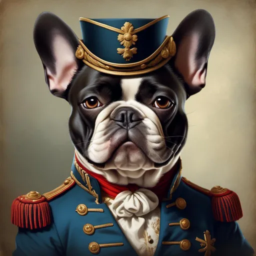Prompt: <mymodel>French Bulldog as Napoleon. 