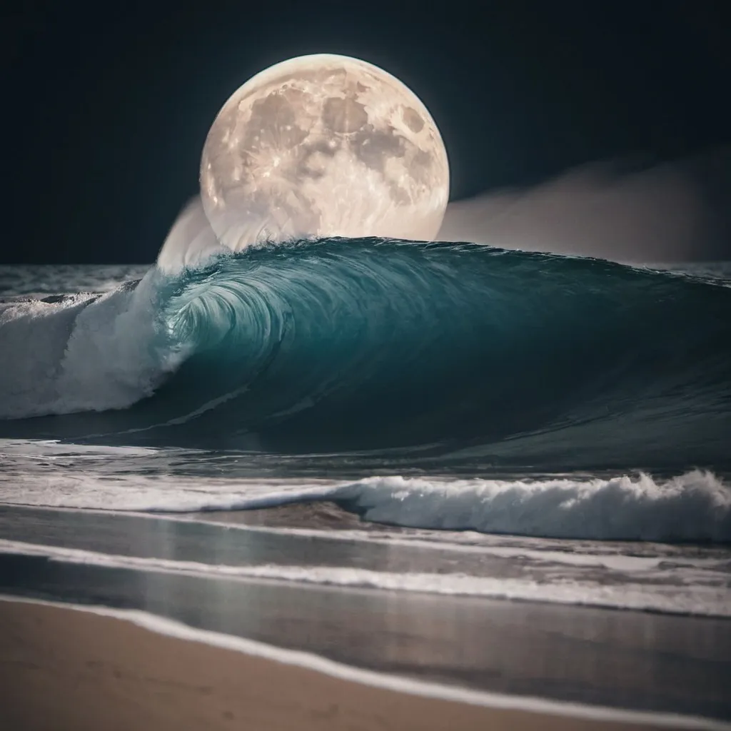 Prompt: wave on the moon