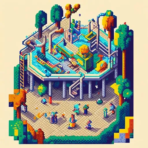 Prompt: Pixel art playground blanket design, retro pixelated characters and objects, limited color palette, nostalgic and playful vibe, visually appealing, detailed scenes, high quality, 8-bit style, vibrant colors, nostalgic theme, playful characters, limited color palette, pixel art, retro, visually appealing, detailed design, highres, vibrant colors, 8-bit style, nostalgic atmosphere