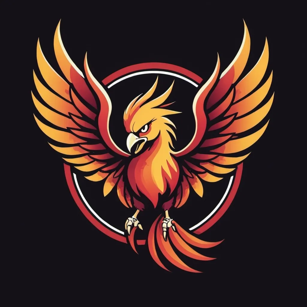 Prompt: Make me a football logo with a phoenix 
