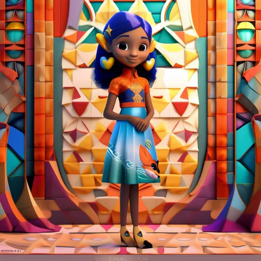 Prompt: "Generate a vivid representation of Harmony Ly'Saundra Delphina, a 4.5-year-old porpoise, in a dynamic Disney, Pixar, and Marvel 3D animation style inspired by characters like Crush. Blend Bosnian and African American art styles, incorporating dynamic elements, rustic details, and a vibrant color palette (Deep Orange, Bright Gold, Seafoam Green, Hot Pink, Fiery Red, Light Blue, Purple/Wine, Ballerina Pink). Infuse the essence of Lake Erie's underwater world, emphasizing textures, flora, fauna, and Bayfront-specific colors (Dobbins Landing and marina). Capture Harmony's personality—sassy, creative, happy, joyful, diva, strong, and confident. Pay special attention to her eyes, a blend of deep chocolate brown, medium brown, blue, and hazel green, adapting to various lighting conditions. Convey her motto: 'If someone is without a smile, give them yours.' Exclude humans from the image, focusing solely on Harmony's portrayal."<mymodel>