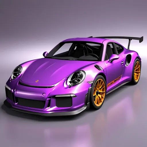 Prompt: Animated purple Porshe 911 GT3RS car