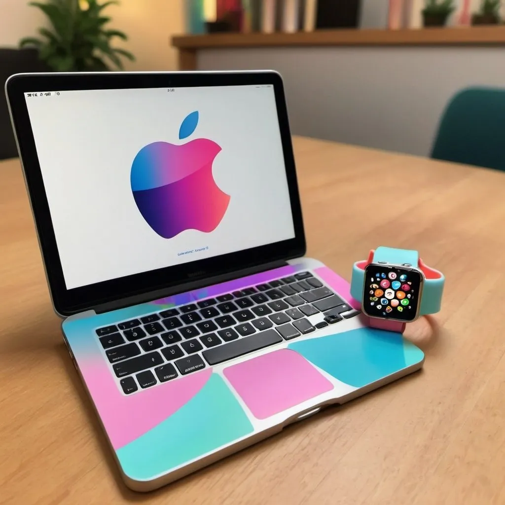 Prompt: apple watch with matching laptop
colorful
unique
beautiful stylish