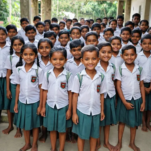 Prompt:  primary students
 in bangladesh
