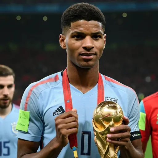 Prompt: rashford with the world cup