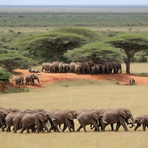 Prompt: Idées pour les Images IA :**

1. **Scène d'Ouverture :** Une vue panoramique de la savane kenyane, avec des éléphants et des acacias. Le village Massaï apparaît en arrière-plan, avec des maisons en torchis et des jeunes en train de danser autour du feu.