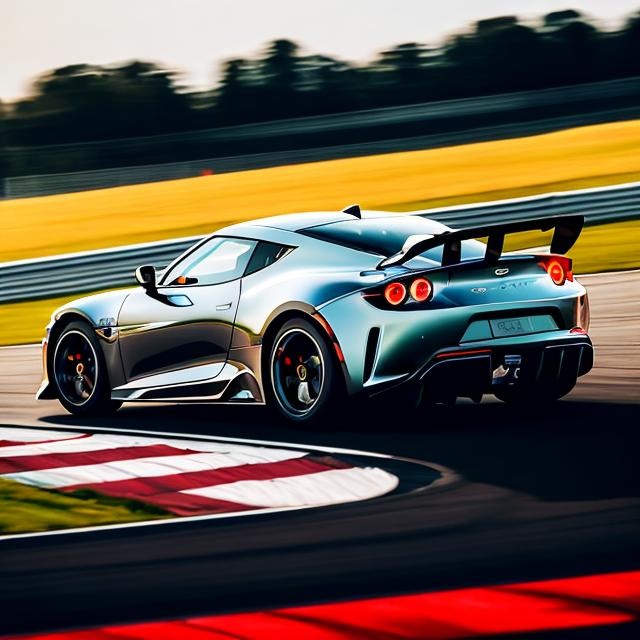 Prompt: Immerse yourself in the thrilling world of racing as a sleek sports car gracefully navigates a captivating race track during a warm summer night, skillfully captured through the lens of photography.