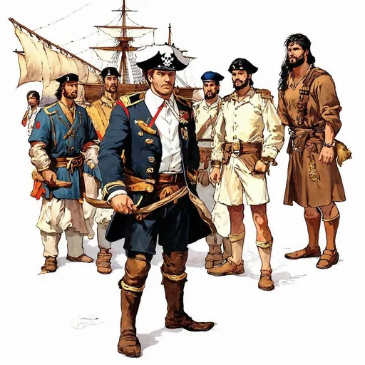 Prompt: The captain of the ship told his people of the ship to fight back against the pirates 