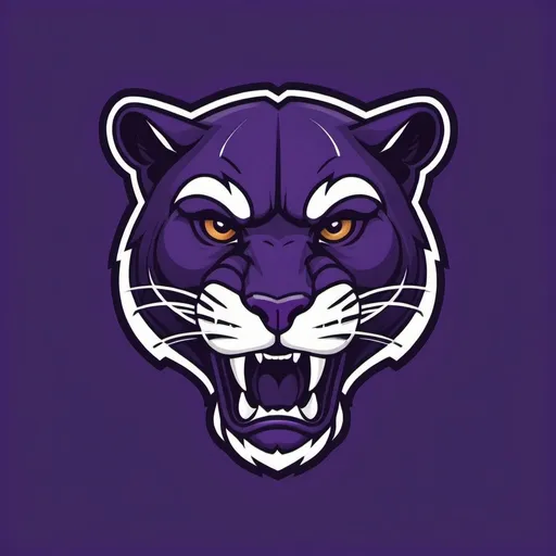 Prompt: purple football team logo with panther  mascot minimalized 
